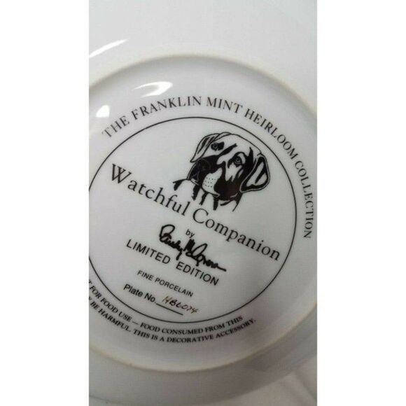 Franklin Mint "Watchful Companion" Dog Collector Plate by Randy McGovern - Picture 6 of 6